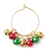 Christmas Brass Bell Wine Glass Charms AJEW-JO00257-3