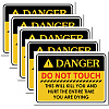 5Pcs Waterproof PVC Warning Sign Stickers DIY-WH0237-031-1