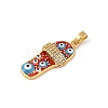 Brass Micro Pave Cubic Zirconia Pendants KK-R100-10G-02-2