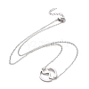 304 Stainless Steel Wave Pendant Necklace for Women NJEW-G019-02-4