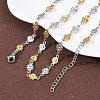 5.5MM 304 Stainless Steel Flower Link Chain Necklaces NJEW-P346-01A-2