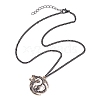 Alloy Enamel Black & White Pendant Necklaces NJEW-JN05121-02-4