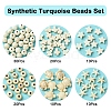 100Pcs 6 Styles Synthetic Turquoise Dyed Beads TURQ-FS0001-06-2
