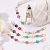 WADORN 4Pcs Flower Plastic Enamel Link Bag Strap Extenders FIND-WR0006-36-5