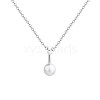 Bar with Two Round Imitation Pearl Pendant Necklace NJEW-BB44445-B-1