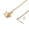 PVD Vacuum Plating 304 Stainless Steel Long Chain with Star Dangle Stud Earrings for Women EJEW-A068-04G-2