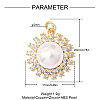 Brass Clear Cubic Zirconia Pendants KK-OY001-11G-2