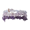 3Pcs Natural Amethyst & Natural Blue Lace Agate Chip Beaded Stretch Bracelet Sets BJEW-JB10864-1