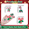 18Pcs 3 Styles Christmas Embroider Thread Iron on/Sew On Patches PATC-NB0001-47-2