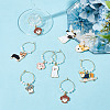 16Pcs 8 Styles Brass Wine Glass Charms AJEW-GO00005-4