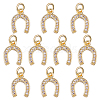 10Pcs Brass Micro Pave Cubic Zirconia Pendants KK-HY0004-47-1