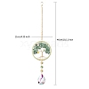 Tree of Life Hanging Crystal Prisms Suncatcher with Natural Green Aventurine Chips PW-WG18722-02-1