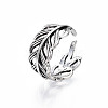 Alloy Leaf Wrap Open Cuff Ring for Women RJEW-T009-30AS-1