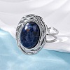 Oval Natural Sodalite Finger Rings RJEW-M063-01P-09-3