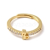 Rack Plating Brass Clear Cubic Zirconia Constellation Adjustable Rings for Women RJEW-S407-08G-12-2