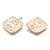 Brass Micro Pave Clear Cubic Zirconia Pendants KK-N232-250-3