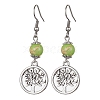 Alloy Tree of Life & Synthetic Imperial Jasper Beads Dangle Earrings EJEW-JE05405-2