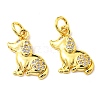 Rack Plating Brass Micro Pave Cubic Zirconia Charms KK-D036-19G-2