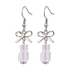 Brass with Glass Dangle Earrings for Women EJEW-TA00550-1