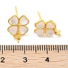 925 Sterling Silver with Shell Stud Earrings Findings EJEW-B038-03G-3