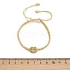 Brass Pave Cubic Zirconia Rectangle Braided Bead Bracelets FB-CBA9090-01-7