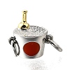 Brass Enamel Champagne Bucket Connector Charms KK-V007-40GP-02-1