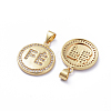 Brass Micro Pave Cubic Zirconia Pendants ZIRC-G163-01G-2