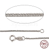 Anti-Tarnish Rhodium Plated 925 Sterling Silver Wheat Chains Necklace for Women STER-I021-07P-1