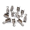 Tarnish Resistant 201 Stainless Steel Fold Over Crimp Cord Ends X-STAS-R055-08-4