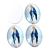 Printed Glass Oval Cabochons GGLA-N003-22x30-A48-2