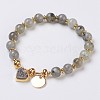 Natural Labradorite Beads Stretch Bracelets BJEW-I261-01D-1