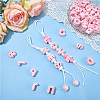 50Pcs Printed Opaque Acrylic European Beads MACR-SP0002-21A-4