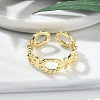 Rack Plating Brass Cuff Finger Rings for Women RJEW-M028-74G-2