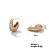 Retro Copper U-shaped Geometric Stud Earrings with Zirconia for 2024 FR5925-1