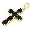 Rack Plating Brass Cubic Zirconia European Dangle Charms KK-P287-47G-3