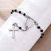 Glass Beads Rosary Bracelets BJEW-A032-04P-01-4