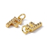 Real 18K Gold Plated Brass Micro Pave Clear Cubic Zirconia Charms KK-E068-VB452-F-3