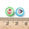 Printed Handmade Polymer Clay Beads CLAY-I016-08A-3