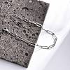 Tarnish Resistant 304 Stainless Steel Paperclip Chain Bracelet for Men Women BJEW-E031-03P-06-3