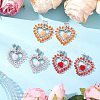 3Pairs Alloy Glass Stud Earrings EJEW-MZ00372-1