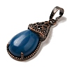 Natural Blue Banded Agate(Dyed & Heated) Pendants G-H065-01R-06-2