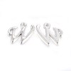 Silver Color Plated Alloy Letter Pendants X-PALLOY-J718-01S-W-1