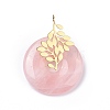 Natural Rose Quartz Pendants X-G-E088-03P-05-1