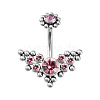 316L Surgical Stainless Steel Cubic Zirconia Wing 15 Gauge Belly Button Rings WG4371E-04-1