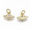 Brass Micro Pave Clear Cubic Zirconia Charms ZIRC-S067-158-NF-2