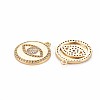 Brass Micro Pave Clear Cubic Zirconia Pendants KK-S364-077-2