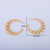 Stylish Large C-shaped Brass Stud Earrings SE2754-4