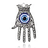 Antique Silver Plated Palm Alloy Glass Eye Big Pendants PALLOY-E405-01AS-1