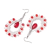 Handmade Glass Seed Beads Teardrop Dangle Earrings EJEW-MZ00296-01-4