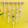 Handmade Cotton Woven Macrame Natural Mixed Stone Nuggets Pouch Pendant Decoration PW-WG6723A-01-2